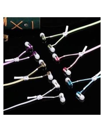 Universal 3.5 mm en la oreja moda auriculares luminosos cremallera diseño enredo libre Mic auricular - Envío Gratuito