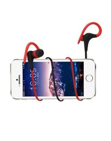 EH Auricular Inalambrico Bluetooth HD Deportes Auriculares Estereo-Rojo - Envío Gratuito