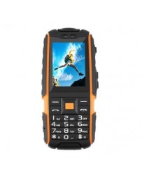 ER A9 2.4 'impermeable móvil del teléfono celular a prueba de golpes Dual tarjetas SIM de alarma de llamada Amarillo - Envío Gra