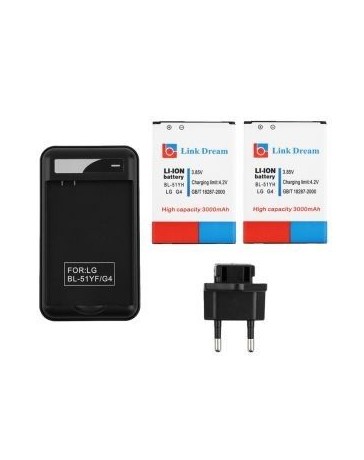 EW LG G4 3000 mAh de la batería de la batería 2X + cargador + adaptador de la normativa europea - Envío Gratuito