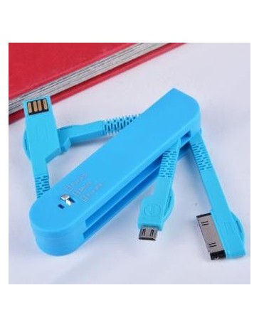 Cable de Datos USB con Micro para Iphone 4 5 5s-Azul - Envío Gratuito