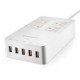 Cargador Pared 5 puertos USB-Blanco - Envío Gratuito