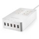 Coocheer Cargador Pared 5 puertos USB-Blanco - Envío Gratuito