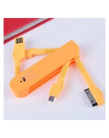 Cable de Datos USB con Micro para Iphone 4 5 5s-Naranja - Envío Gratuito