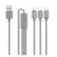 Cable USB 3en1 (V8 iphone Tipo C) - Gris - Envío Gratuito