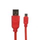 1M 2A de alta elasticidad de transmisión de datos cable de carga de Micro USB para Android rojo - Envío Gratuito