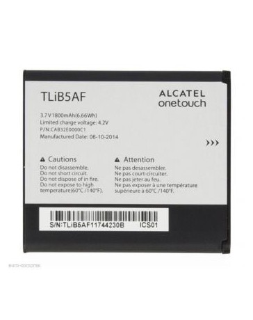 Bateria Original Alcatel One Touch 997d Ot-5035 5036 C5 TLIB5AF 3.7V  1800mAh Series - Envío Gratuito