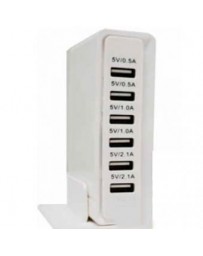 Cargador USB Ovaltech 6USBVR-BLANCO Blanco +C+ - Envío Gratuito