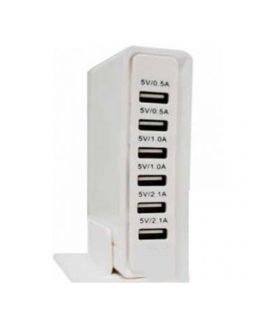 Cargador USB Ovaltech 6USBVR-BLANCO Blanco +C+ - Envío Gratuito