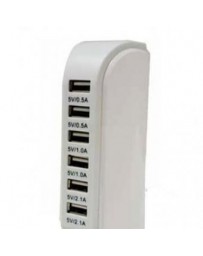 Cargador USB Ovaltech 6USBV-BLANCO Blanco +C+ - Envío Gratuito