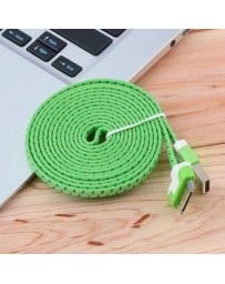 EW 2 m de cable trenzado plano Verde - Envío Gratuito