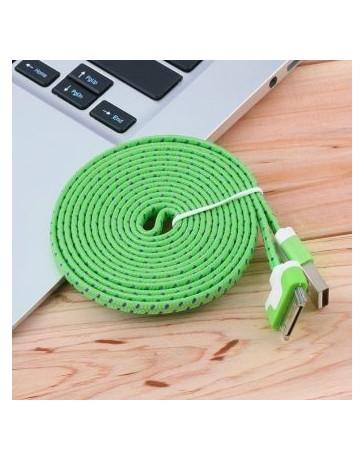 EW 2 m de cable trenzado plano Verde - Envío Gratuito