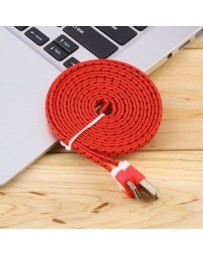 Plana cable trenzado 2m Rojo - Envío Gratuito