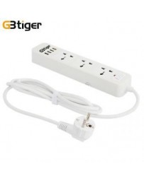 GBtiger Regleta de enchufes Multiple Wall Charger Adapter 4 USB Port 3 Outlets Power Strip EU Plug - Envío Gratuito