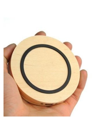 Almohadilla De Carga IFone Inalámbrico QI Para Samsung Galaxy S6 S5 S4 Note 4 3 De Madera Redondo Negro - Envío Gratuito