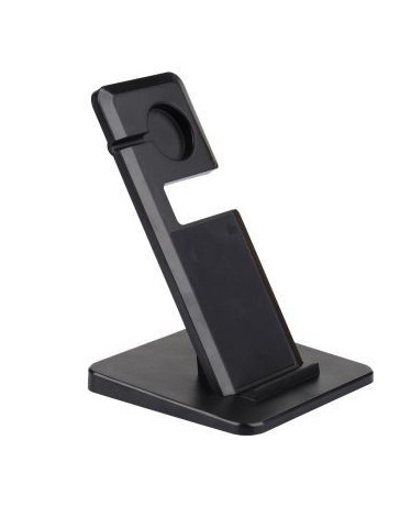 Almohadilla De Carga Para IPhone Samsung Con Soporte iWatch Negro - Envío Gratuito