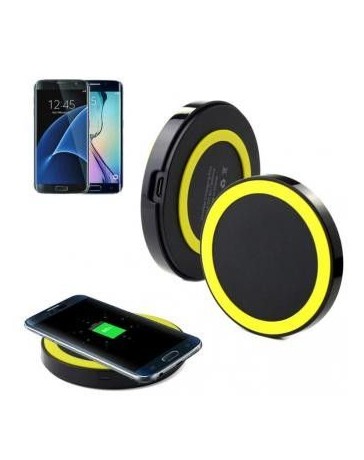 Cargador De La Energía De Carga Inalámbrica Pad Para Samsung Galaxy S7  S7 Edge-Amarillo - Envío Gratuito