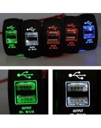 Cargador de coche universal 3.1A Dual USB con el indicador (azul) - Envío Gratuito
