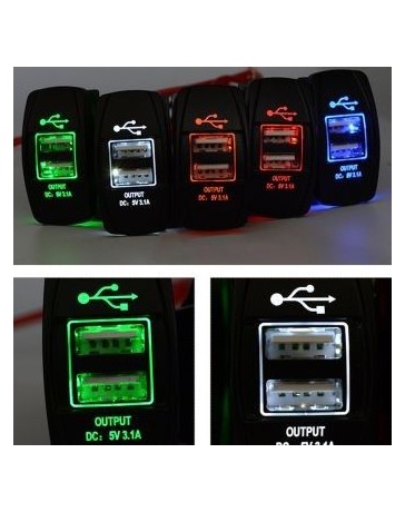 Cargador de coche universal 3.1A Dual USB con el indicador (azul) - Envío Gratuito