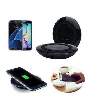 Cargador Inalámbrico de carga del cargador del cojín para la galaxia S7  S7 Edge-Negro - Envío Gratuito