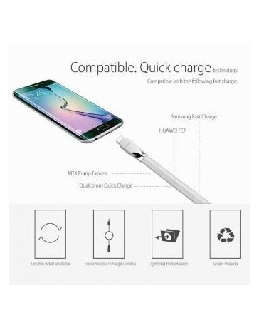EW Diamond 2.4A de Apple Andrews combinado de aleación de zinc cable de datos USB blanco - Envío Gratuito