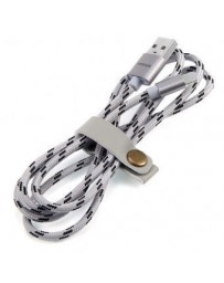 Cable de nylon trenzado de cuerda (Apple Andrews combinado de aleación de zinc USB) Gray - Envío Gratuito